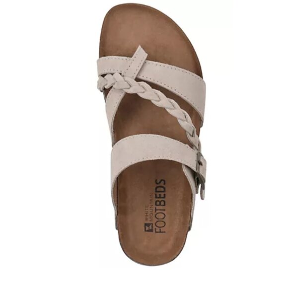 White Mountain Footbeds Sandals, Beige Size 7 New in Box - Picture 1 of 2